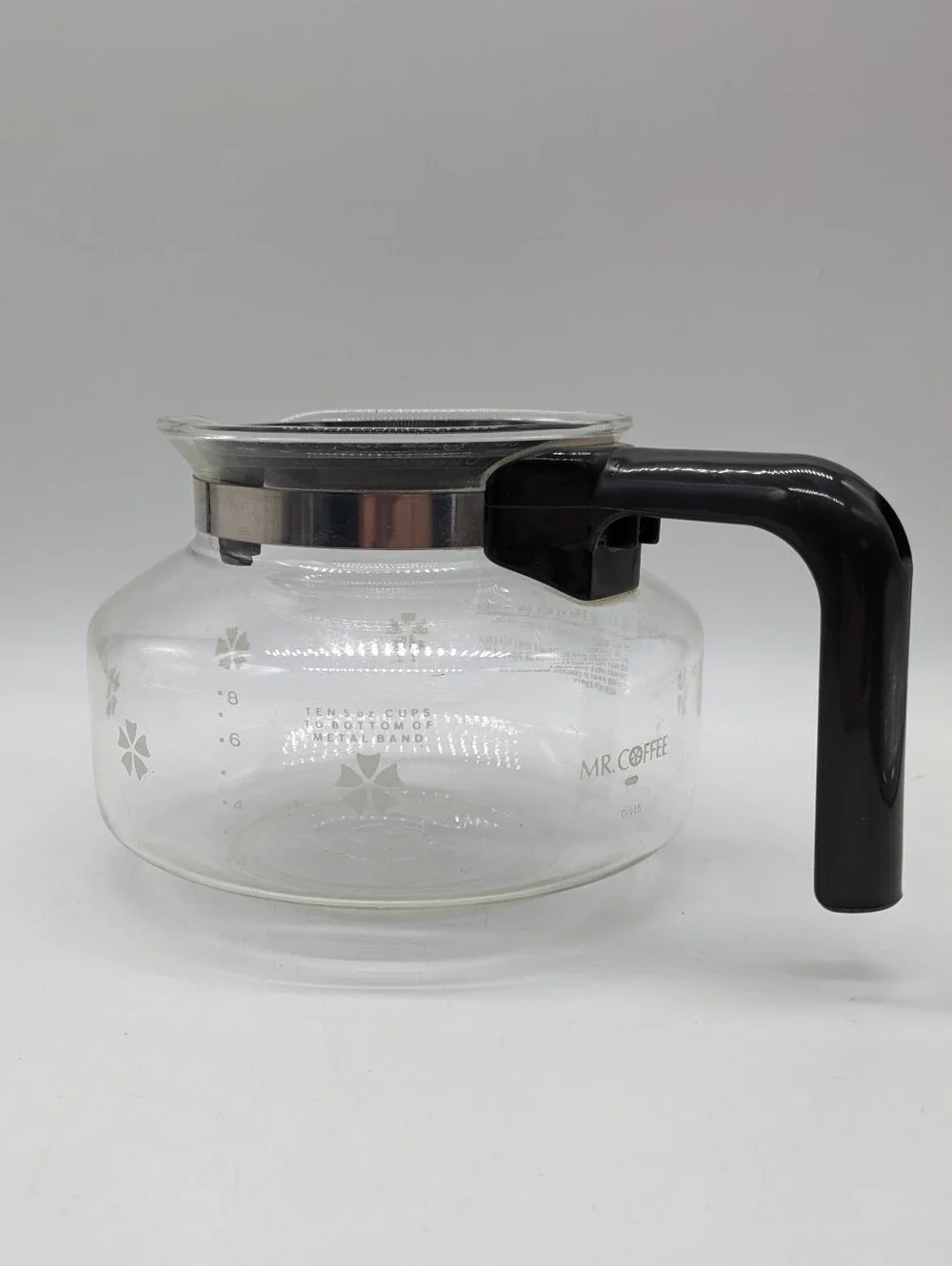 Vintage Mr. Coffee 8-10 Cup Glass Carafe Replacement Flower Design